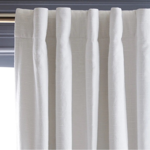 NWOT QUINCE 48x96 Cotton Slub Room Darkening Curtain White - Picture 4 of 7